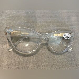 LUNA | CLEAR | MATTE GOLD ACCENTS | BLUE LIGHT +1.25